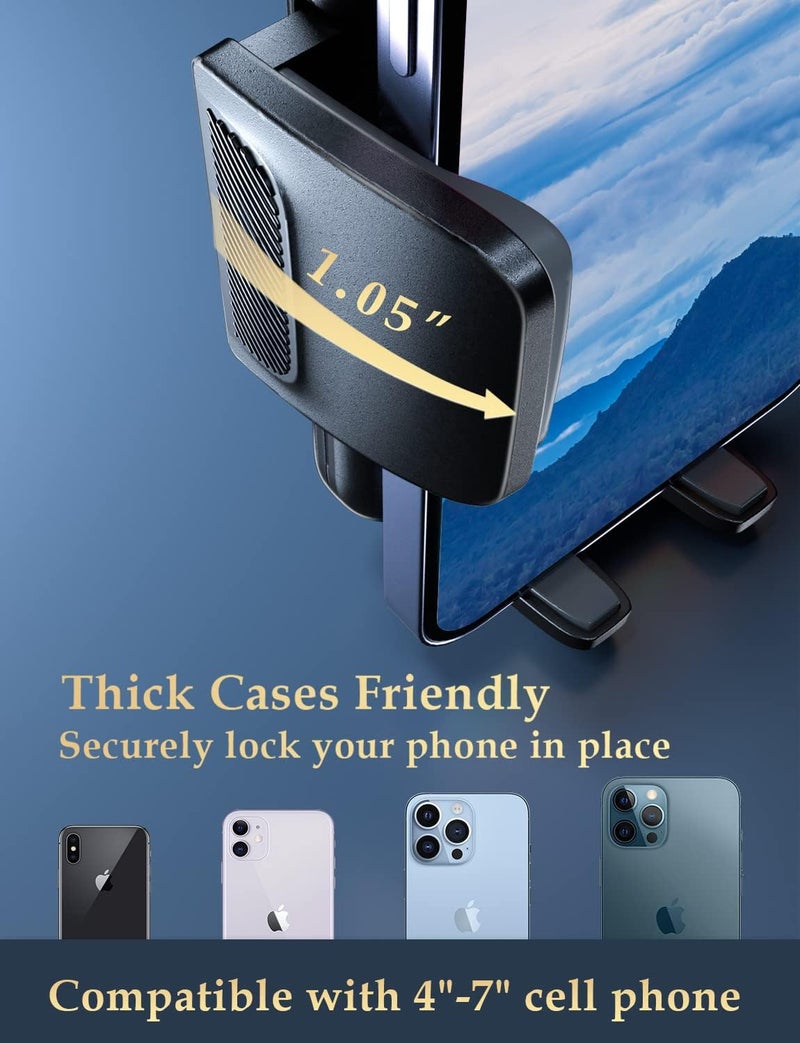 Holdersafe Phone Mount for Car Vent: [Never Blocking] Air Vent Cell Phones Holder for iPhone & Samsung Android Smartphone [Thick Cases Friendly] Hands-Free Auto Mobile Phone Stand (Acrylic) - Image 4